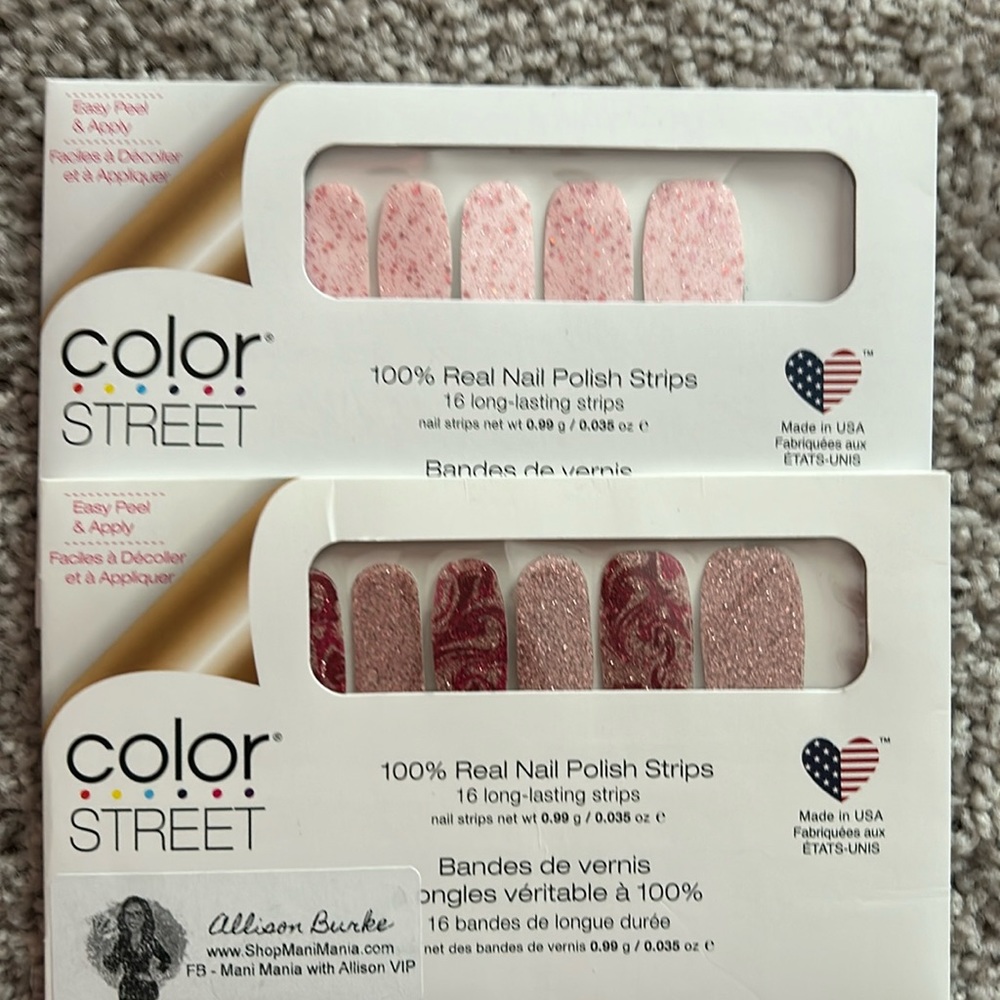 Unopened fun pink design color street nails
